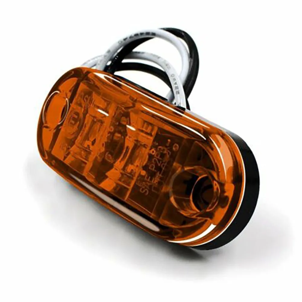 

ABS Housing + PC Lens 20x Amber LED 2 Diode Light Oval Clearance Trailer Truck Side Marker Lamp Side Marker Light
