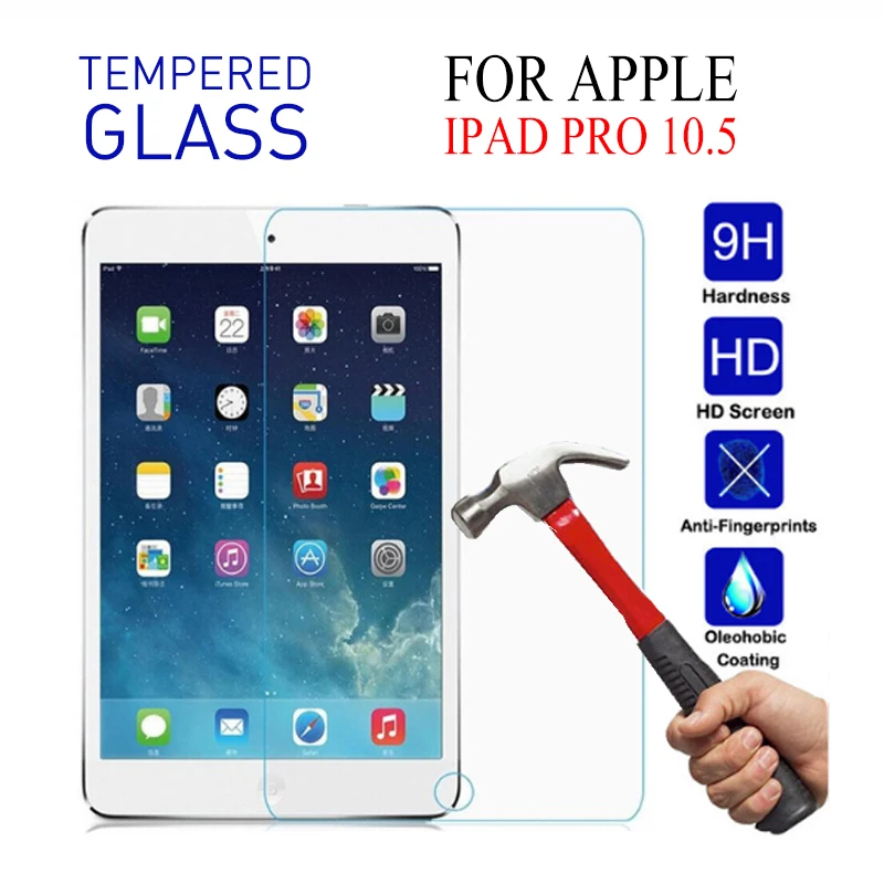 Tempered Glass Для IPad Pro 10,5 чехол с ручной полосой, смарт-чехол для IPad Air 3 10,5 чехол/для IPad Pro 10,5 Funda полный защитный чехол - Цвет: Tempered Glass