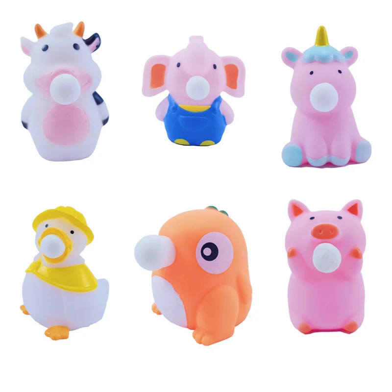 

Cute Animals Blow Bubble Dinosaur Unicorn Squishy Squeeze Bubbles Duck Amused Decompression Toy AK269