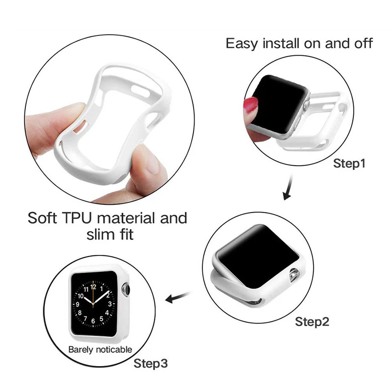 Чехол для часов Apple Watch 42 мм, 38 мм, 40 мм, 44 мм, мягкий силиконовый чехол из ТПУ для iwatch Series 4, 3, 2, 1, чехол ярких цветов