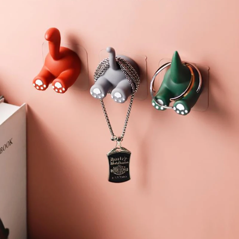 

1PC Cartoon Animal Toothbrush Holder Wall Mounted Sticker Antibacterial Toothbrush Holder Hooks Bathroom Storage Rack Organizer