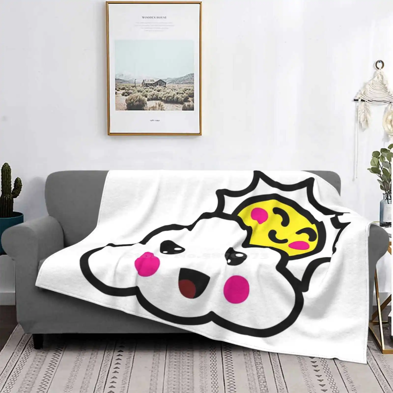 

Утреннее солнце! Трендовый стиль, забавное модное мягкое одеяло, милое детское очаровательное облако, солнце, любовь