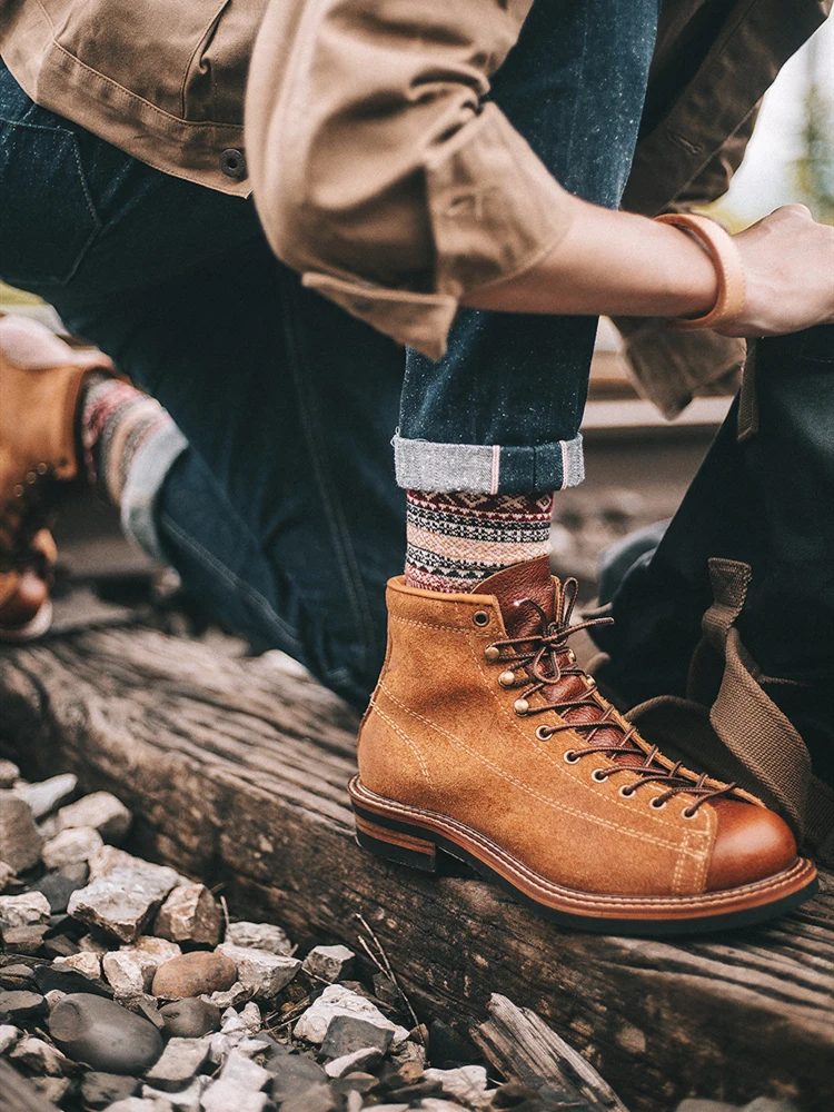 Мужская обувь с круглым носком винтажные ботильоны из натуральной воловьей кожи