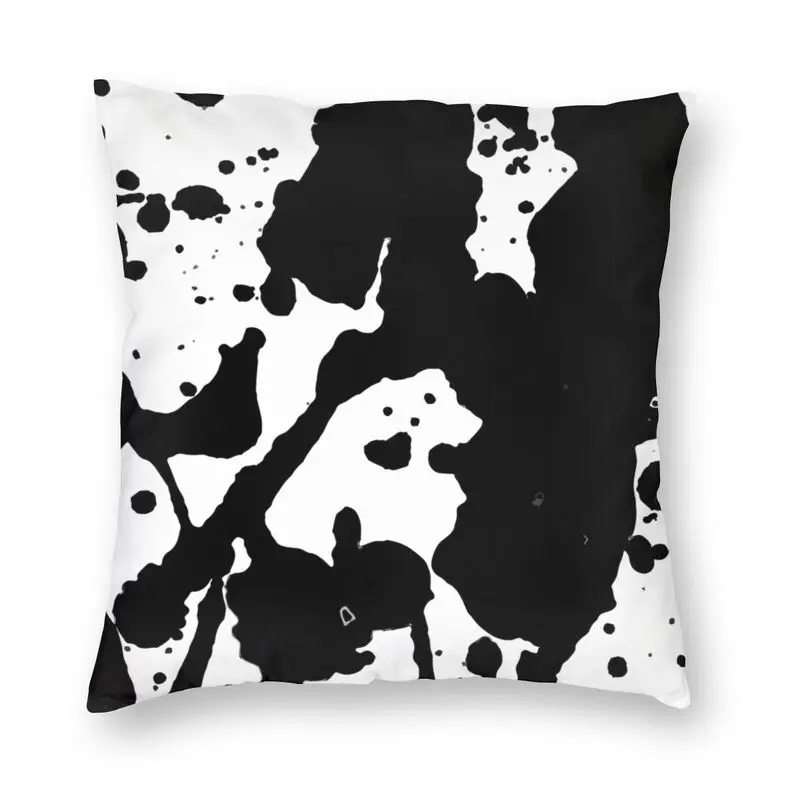 Абстрактная воловья кожа черно-белая краска чернильные пятна наволочка для
