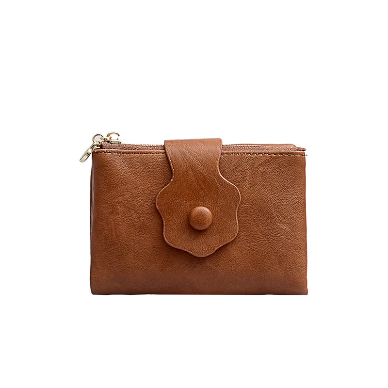 

Customized 2021 New Simple Fashion Short Wallet Korean Style Women's Folding Wallet Fresh Card Women's Bag