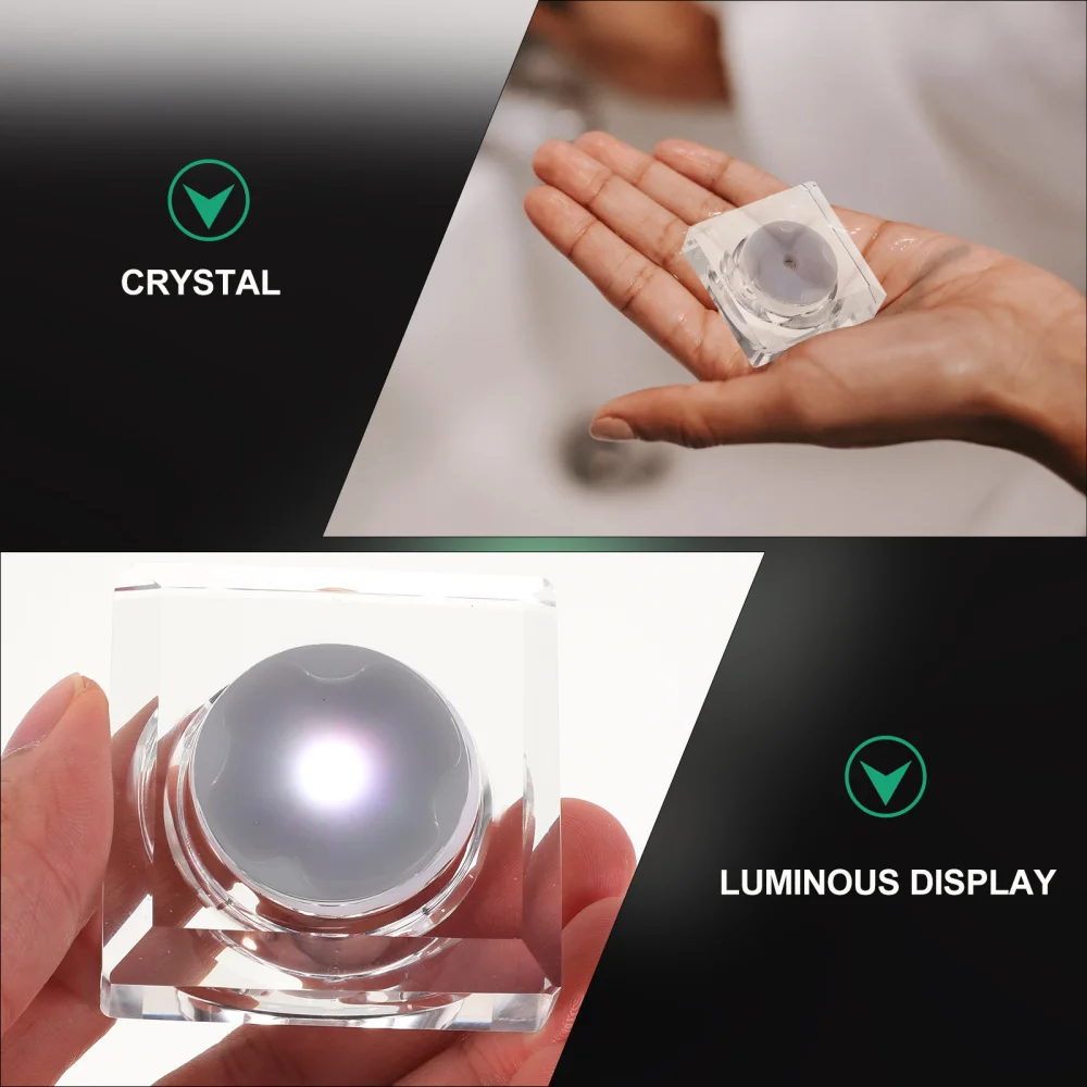 

1 Set Crystal USB Supply LED Crystal Night Lamp Holder Square Modeling Lamp Base