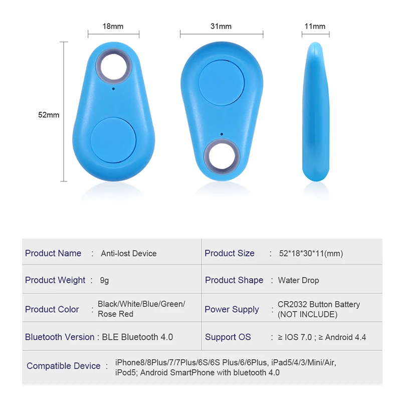 Анти-потерянный трекер Смарт-тег Беспроводной Bluetooth дети собака Кот Кошелек ключ