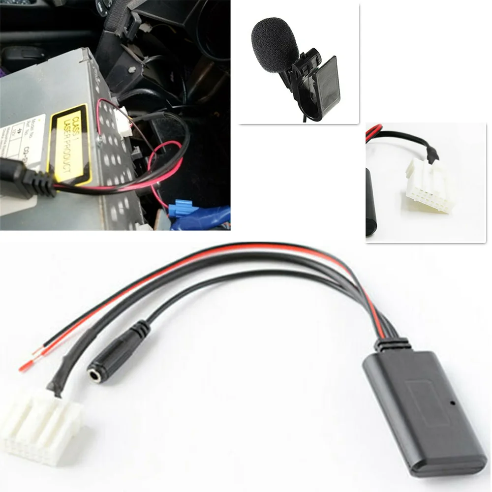Adaptador de Cable de Audio auxiliar para coche, Bluetooth, micrófono para Mazda 3 5 6 MX-5 RX-8 Radio Estéreo