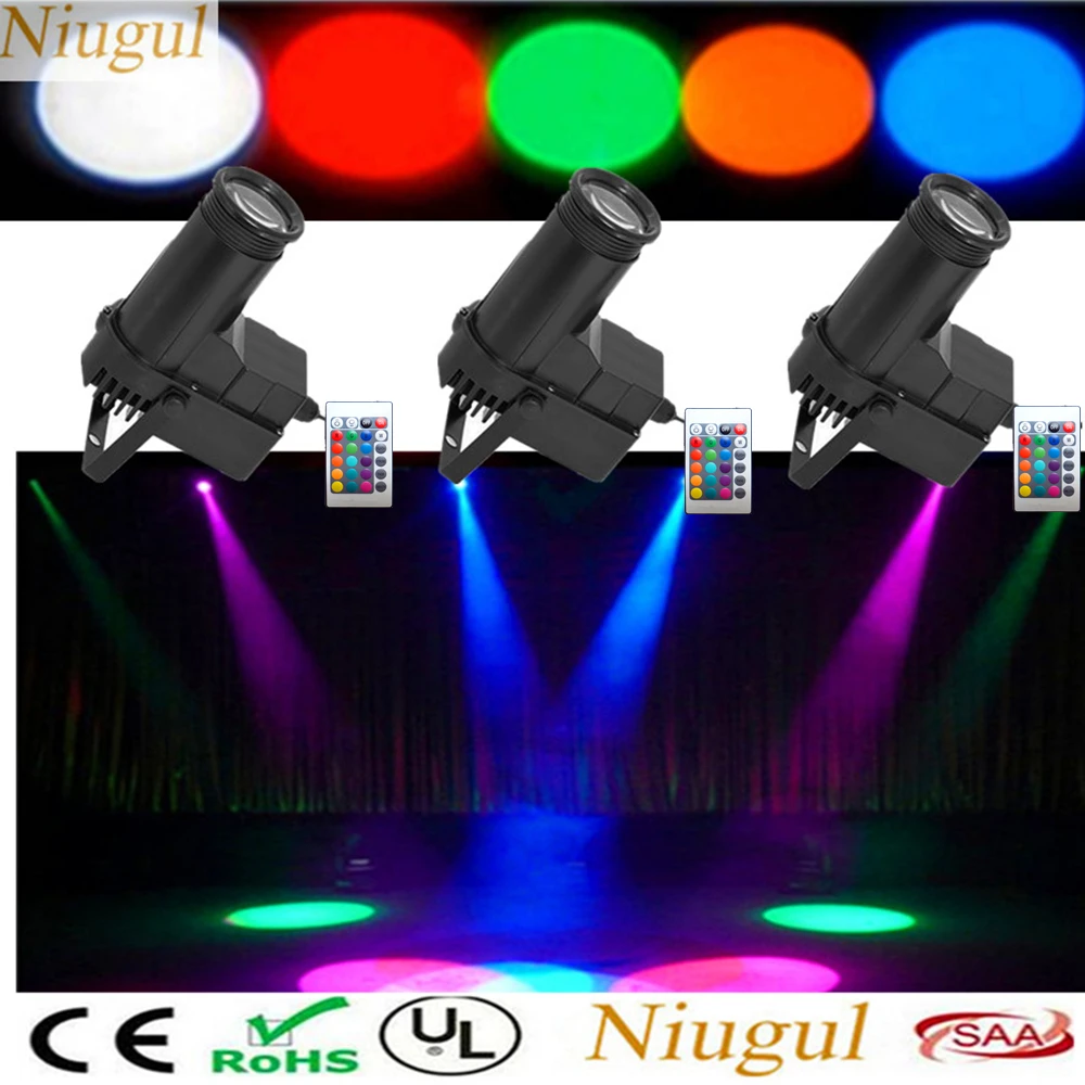 3 шт./лот пульт дистанционного управления мини лампы для сцены RGB светодиодный луч