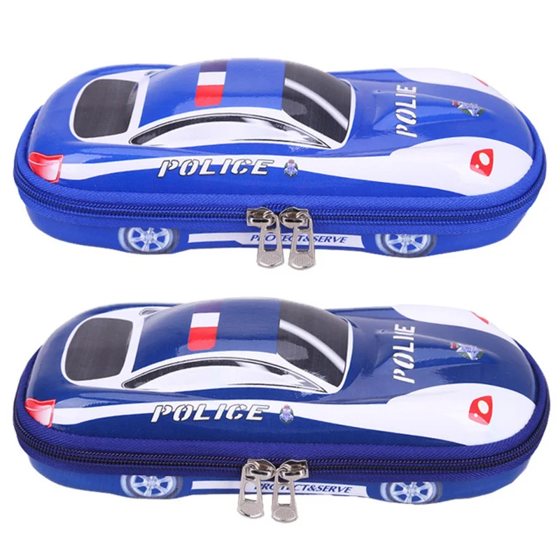 

3D Racing car Pencil cases Cartoons school pencil case for children Stationery box EVA plastic pen case boy cute pen bag gifts