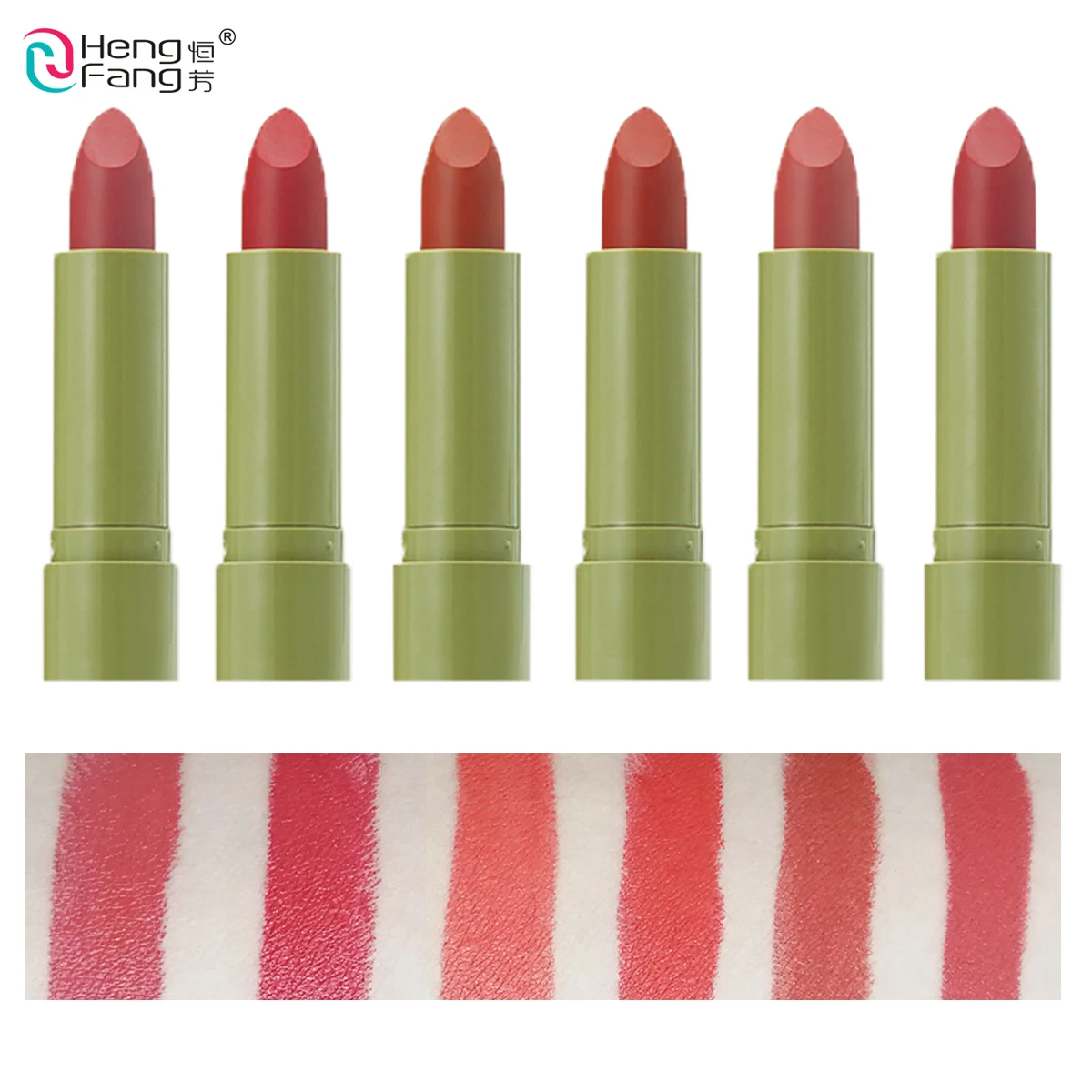 

HengFang 12Pcs/Box Avocado 6 Colors Red Velvet Lipstick Lipstick 3gx6 #H145Ax6