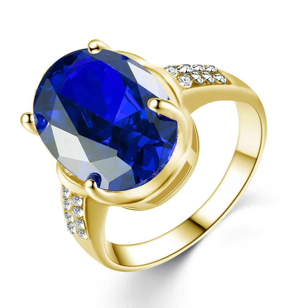 Модное овальное цветное кольцо принцессы с фианитом обручальное для вечеринки