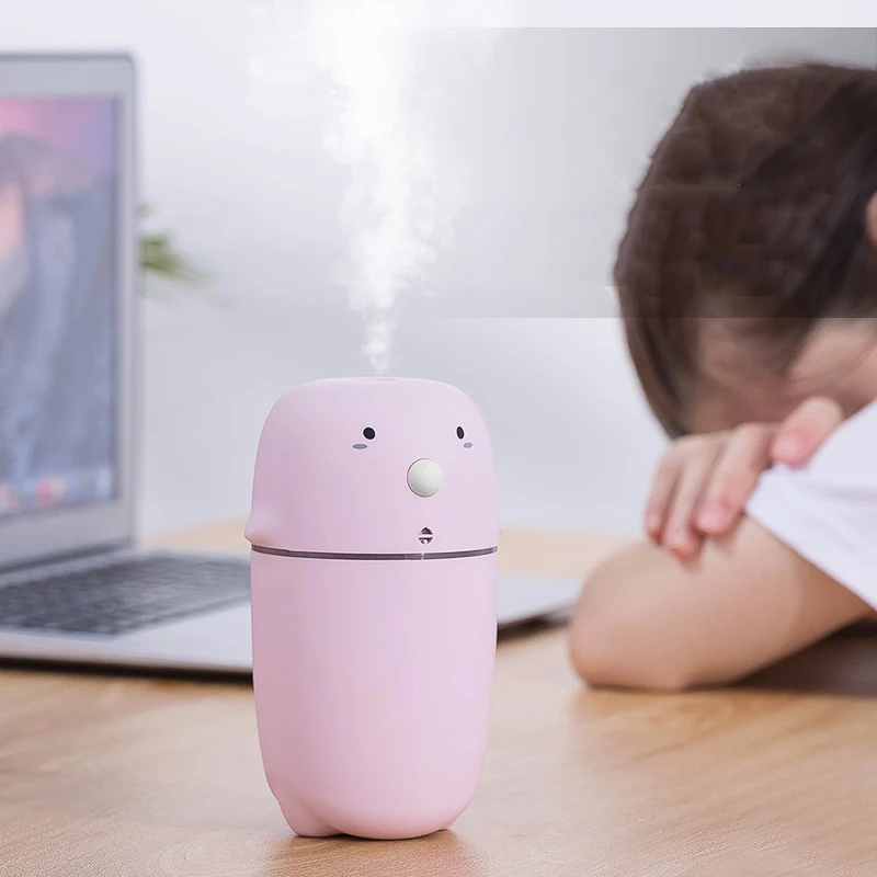 

USB Humidifier Car Air Purifier Freshener 300ML Hmidificador Cute Aroma Oil Diffuser Cool Mist Maker for Home with Night Light