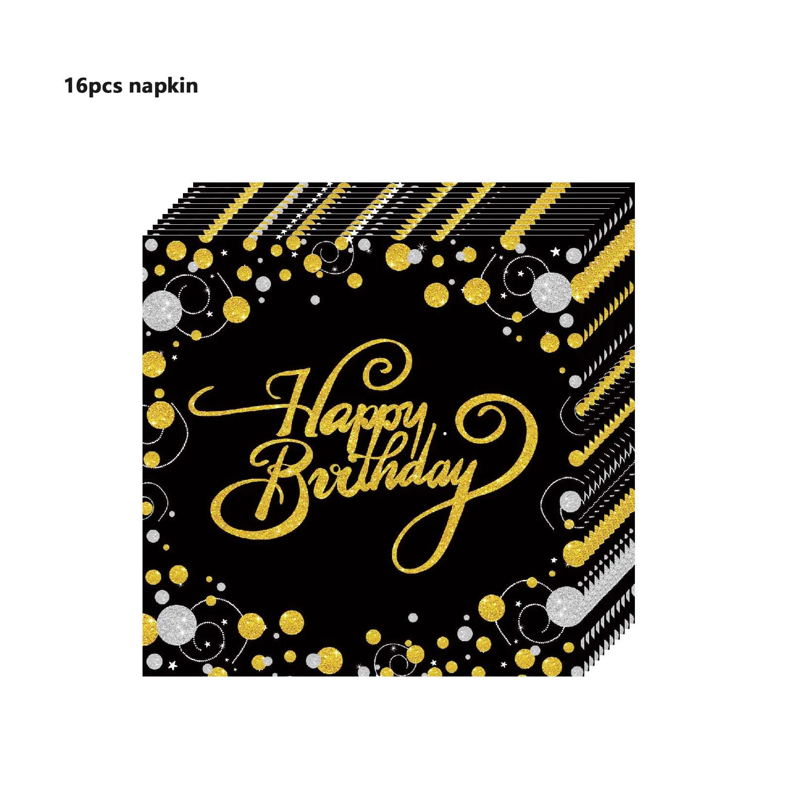 Цвета: черный золотистый серия 21th 30th 40th 50th 60th 70th 80th кружки тарелки салфетки флаг