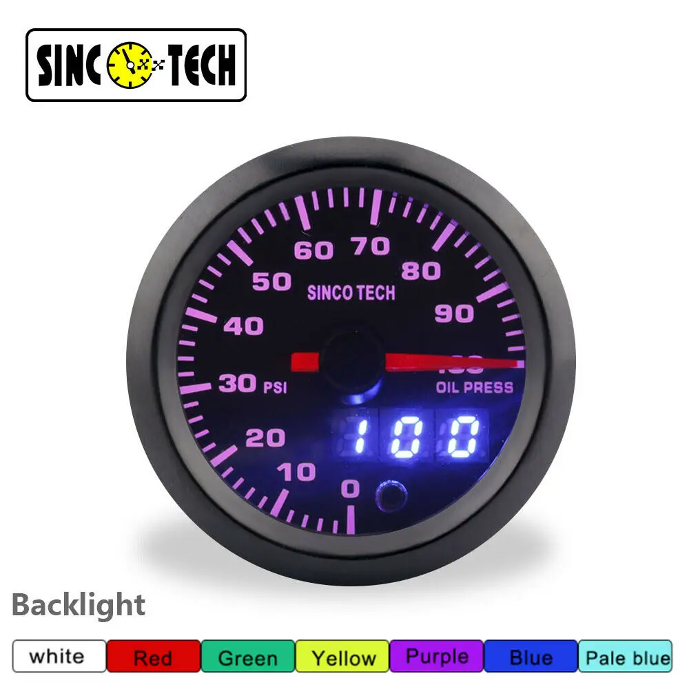 52 мм 7 цветов 12 в автомобильный грузовик светодиодный цифровой манометр комплект