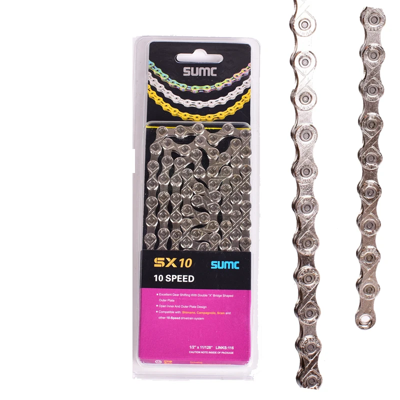 SUMC SX10EL 10 S 20S 30S велосипедная цепь 116 звеньев горный MTB скоростных цепей с missinglink для