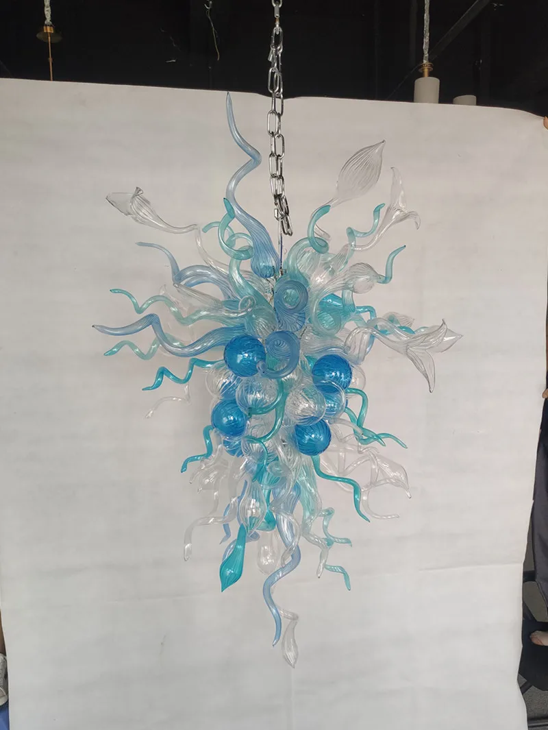 Подвесная лампа со светодиодными лампочками люстра ручной работы из дутого