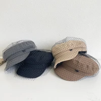maxsiti u new m mesh yarn flat cotton octagonal hat women british vintage solid color painter hat black satin lady newboy caps