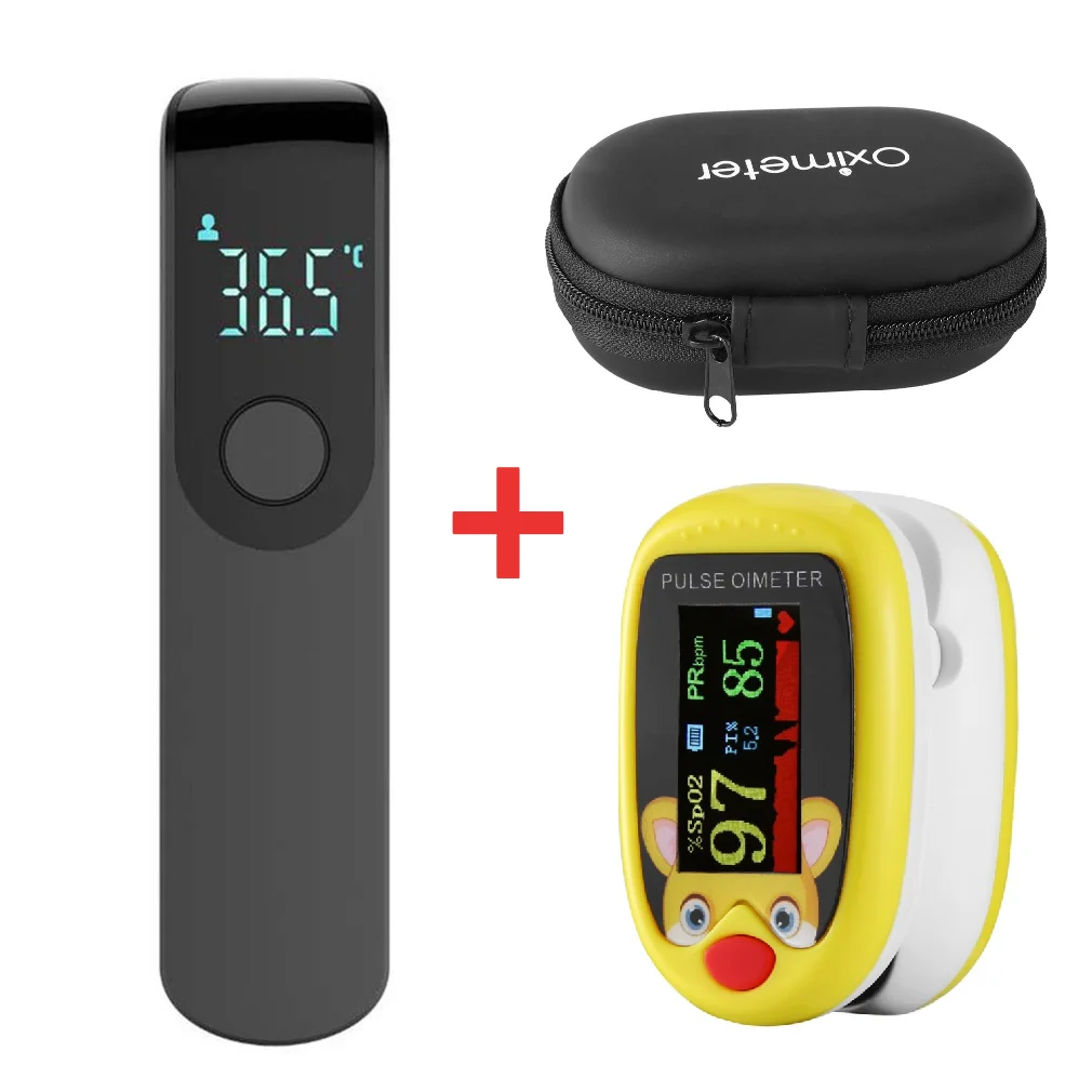 

Electronic Kids Mini Oximeter Medical Fingertip Pulse Rechargeable Pediatric SpO2 Blood Oxygen Saturation Meter Thermometer