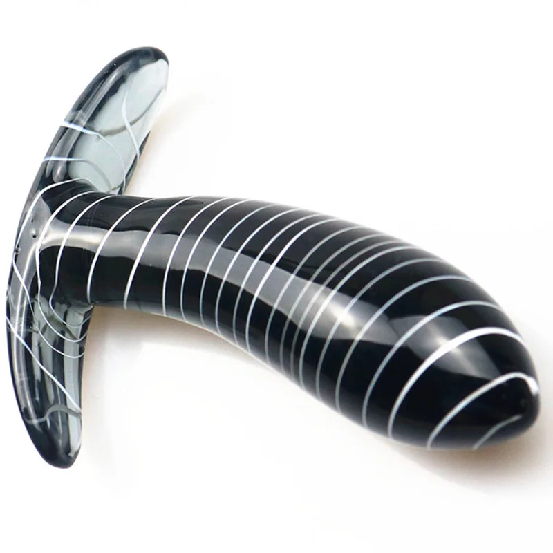 Массажер-пробка для вагинального/анального секса лесбиянок стеклянный