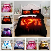 love story valentine day duvet cover set king queen double full twin single size duvet cover pillow case bed linen set
