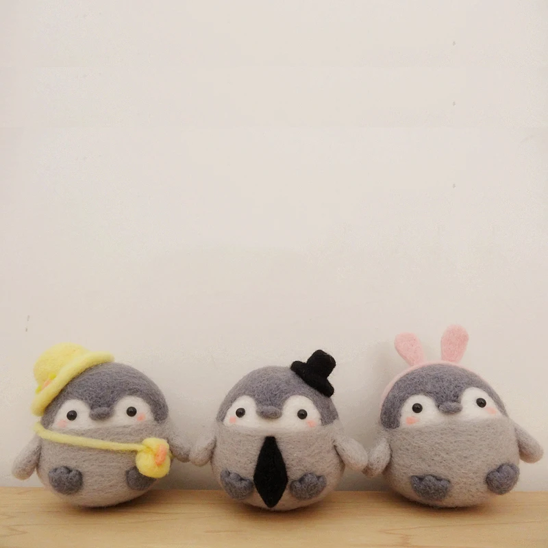 Мультяшный Пингвин кролик ручной работы валяние необработанный творческий