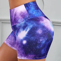 women high waist energy seamless shorts push up hip gym shorts fitness sports shorts 4 colors galaxy printing shorts