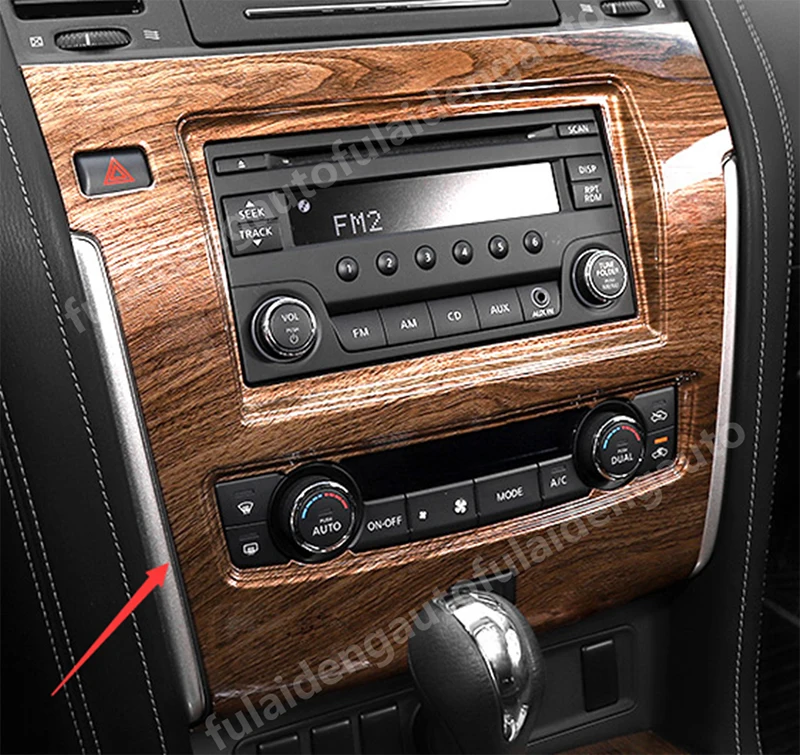 Для Nissan Armada Patrol Y62 2017-2020 ABS дерево зерна внутренняя центральная консоль CD панель