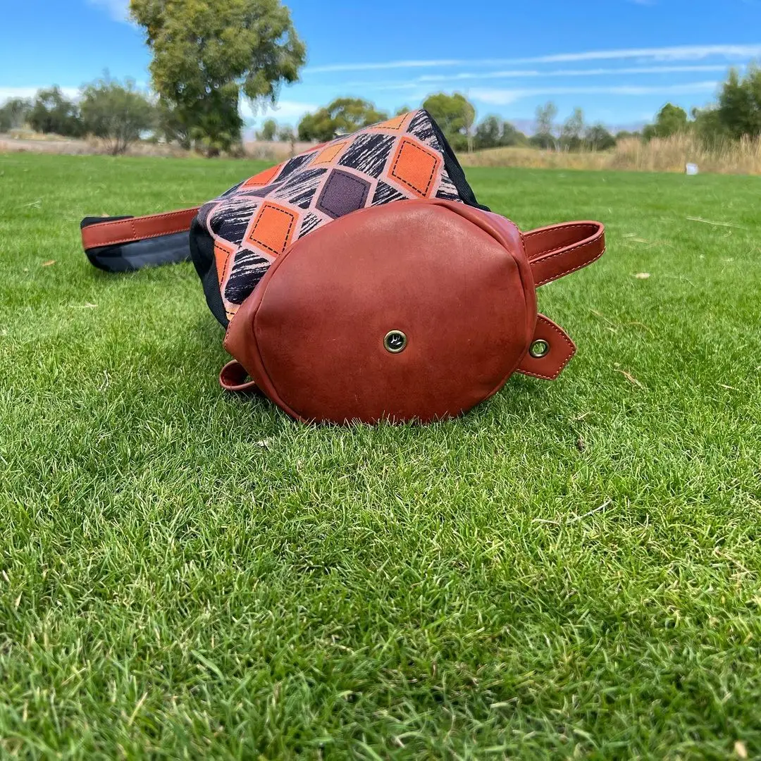 Tourbon Vintage Outdoor Golf Sunday Bag Sticks Club Bags Balls Carrier Pouch Car Driving Range Canvas Cover 83CM