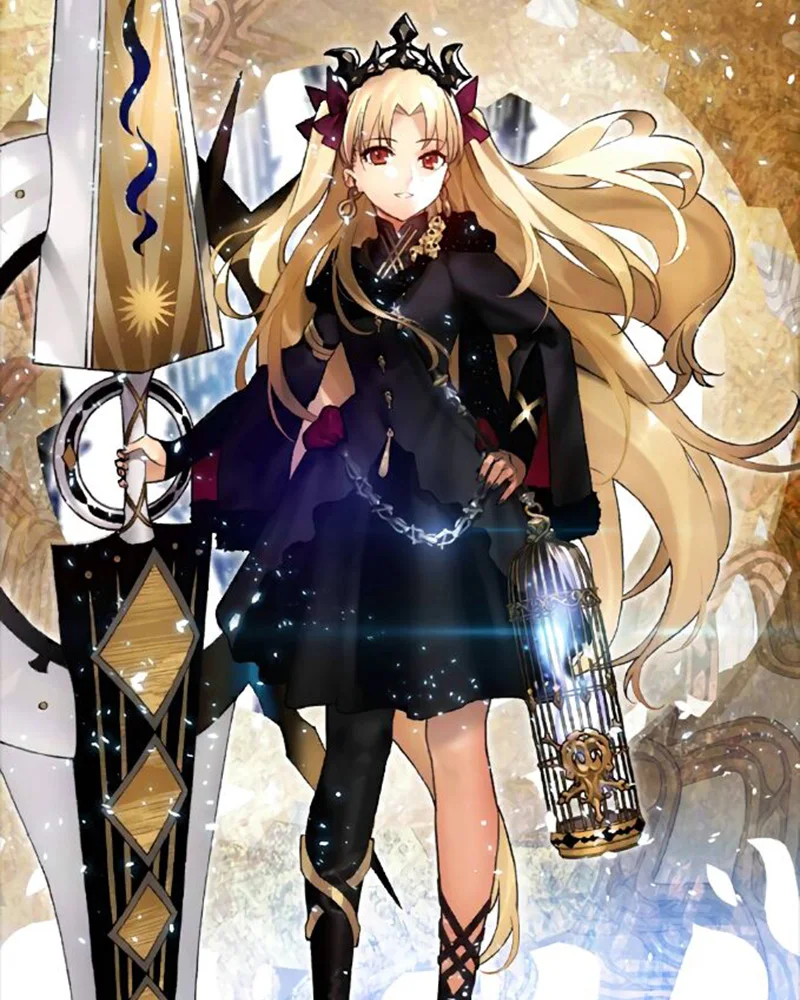 FGO Fate Grand Order Косплей Ereshkigal парик вьющиеся светильник лые светлые волосы аниме