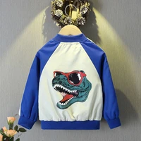 new fashion autumn jacket boy dinosaur long sleeve zipper outwear kids children spring clothing