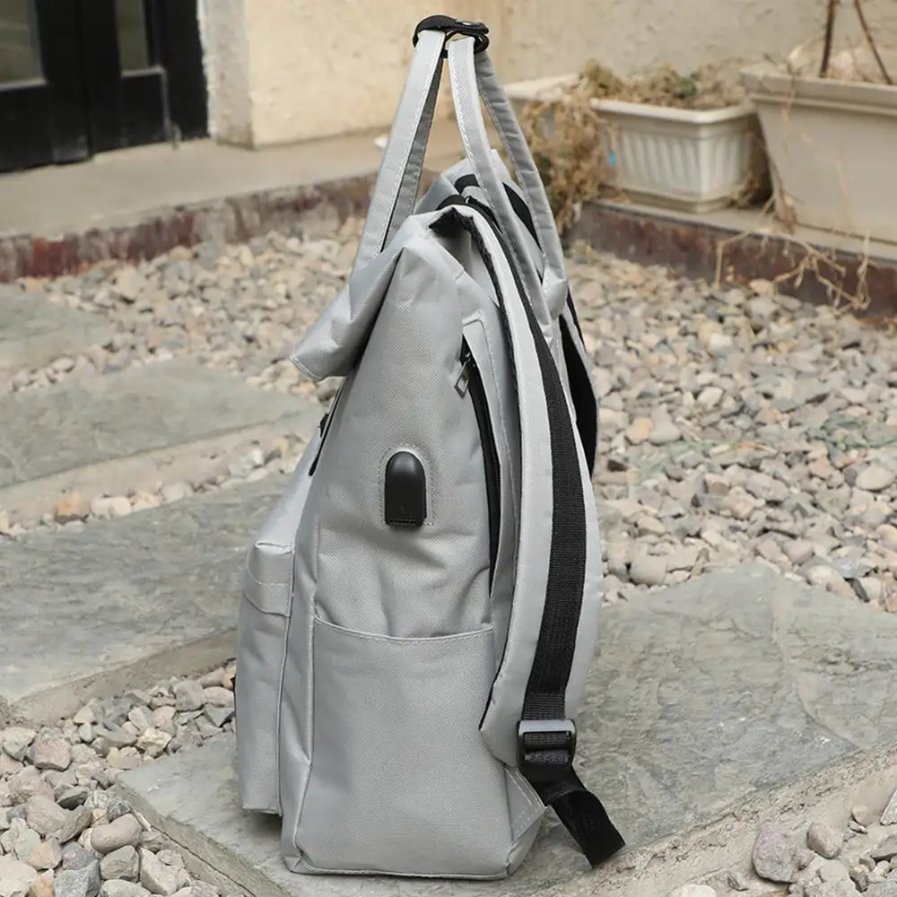 Рюкзак женский мужской Нейлоновый с верхней ручкой и USB-разъемом для зарядки |