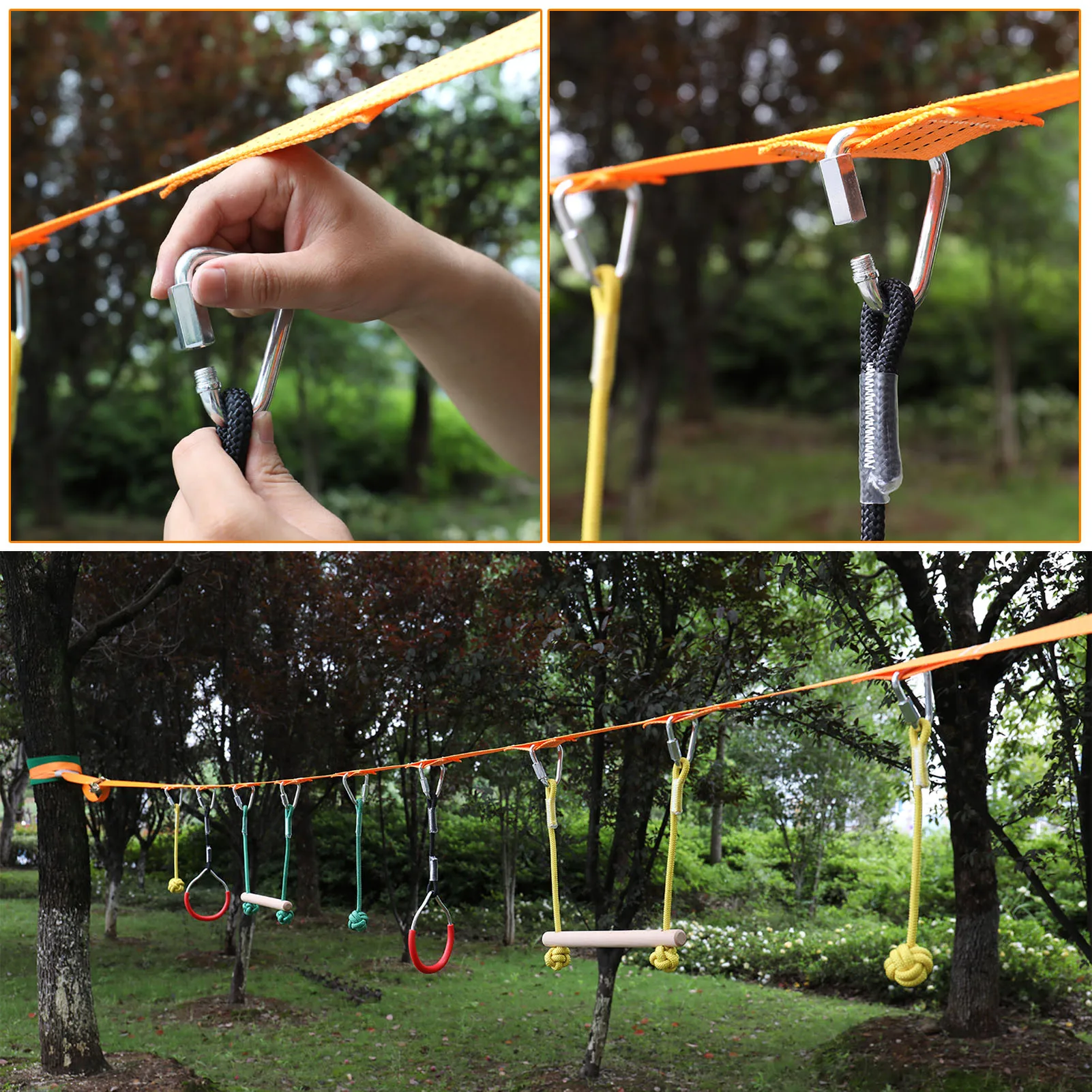 

Kids Outdoor Rings Gymnastic Ring Swing Outdoor Sports Obstacle Walking Flat Belt Balance Training Climbing Rope Rope Ladder