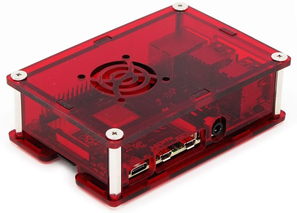 Корпус C4: прозрачный красный Raspberry PI 4 корпус коробка PI4 Модель B 1 ГБ/2 ГБ/4 ГБ полиметилметакрилатные акриловые крышки корпуса КОРПУСА коробка Raspberry PI 4B