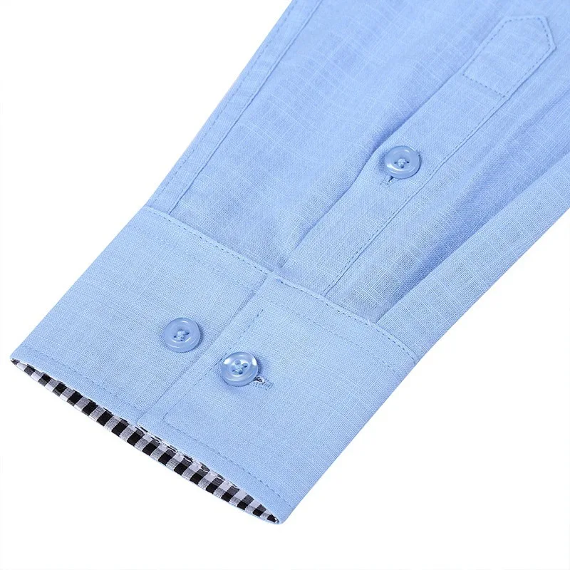 2022 New Large Size Men's Business Casual Long Sleeved Shirt White Blue Black Smart Male Social Dress Shirt 100% Cotton