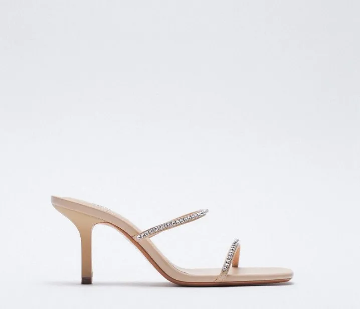 

Shoes Women Thin Heels Heeled Mules Slippers Flat Square Toe Slides Pantofle Jelly Flip Flops Soft High Summer 2021 Glitter Pum