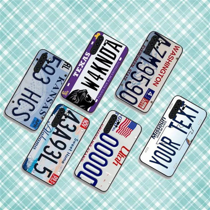 

License Plate KANSAS 593 HCS Phone Case For Huawei G7 G8 P7 P8 P9 P10 P20 P30 Lite Mini Pro P Smart Plus Cove Fundas