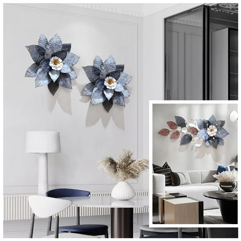 

Nordic Creative 3D Iron Art Flower Home Decoration Aesthetic Light Luxury Wall Hanging Living Room Decoration Accessories
