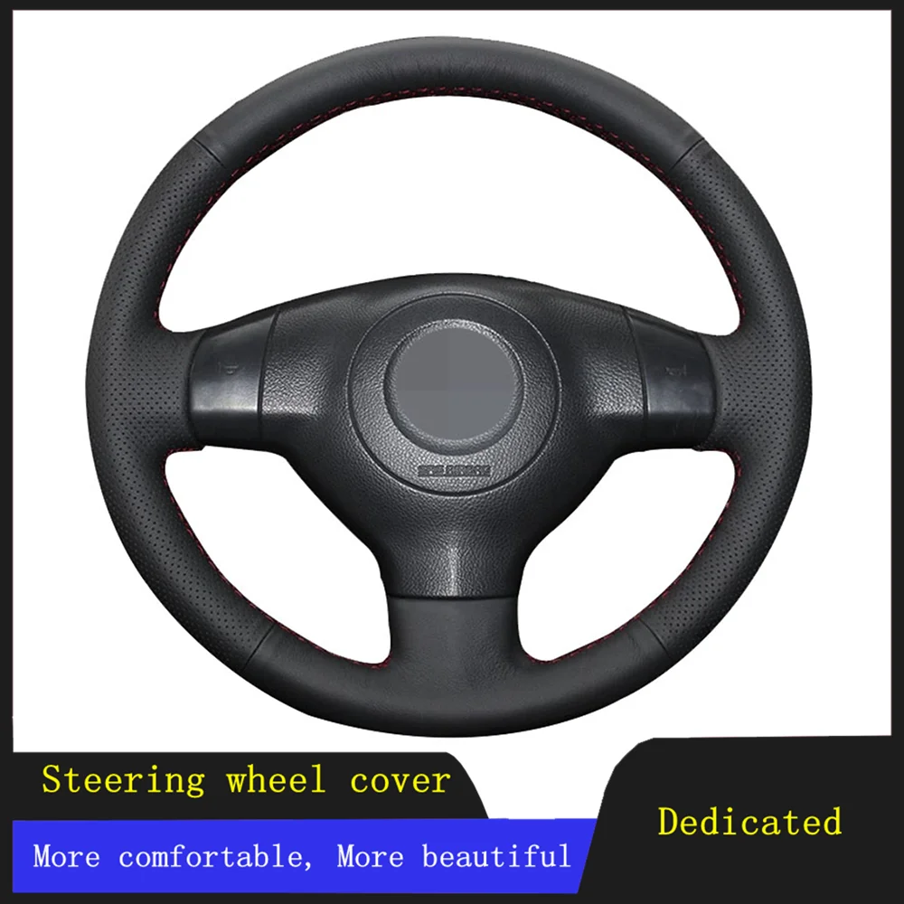 

DIY Car Accessories Steering Wheel Cover Black Hand-stitched Genuine Leather For Suzuki SX4 Alto Old Swift Opel Agila