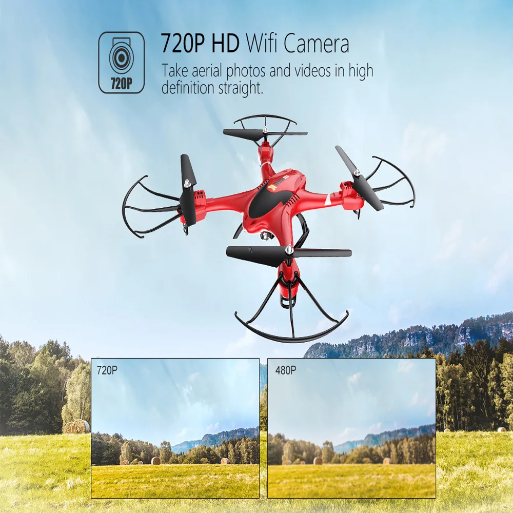 Святой камень HS200 дрона с дистанционным управлением с Камера 720 P, HD, Wi-Fi, Дроны с видом от первого лица с пятью Скорость режима 4 Каналы RC вертолет 6-осевой гироскоп