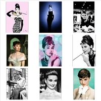 brand new 5d audrey hepburn picture diamond painting cross stitch art full drill embroidery living room decoration