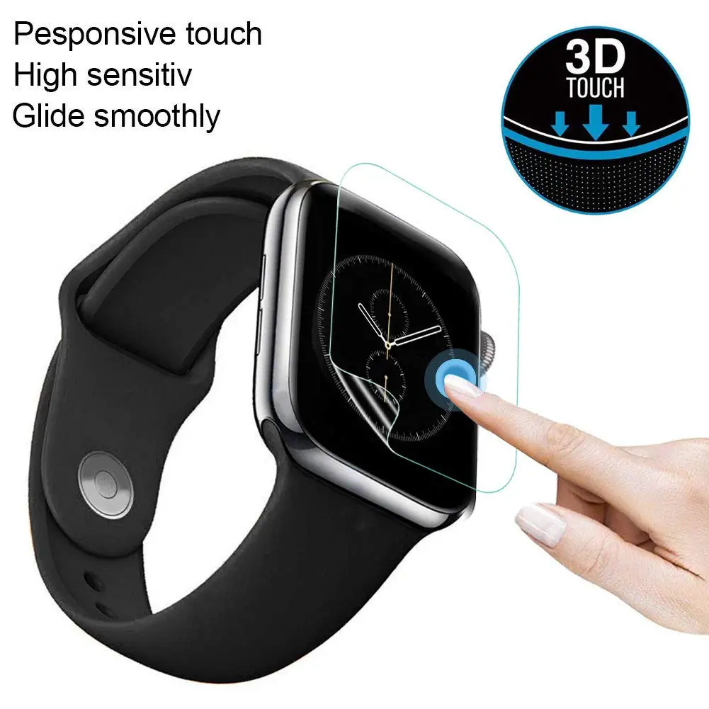 3D Soft Tempered Glass On For Apple Watch 2 3 4 5 6 SE Screen Protective Hydrogel Film iWatch 38 40 42 44 mm Protector | Электроника