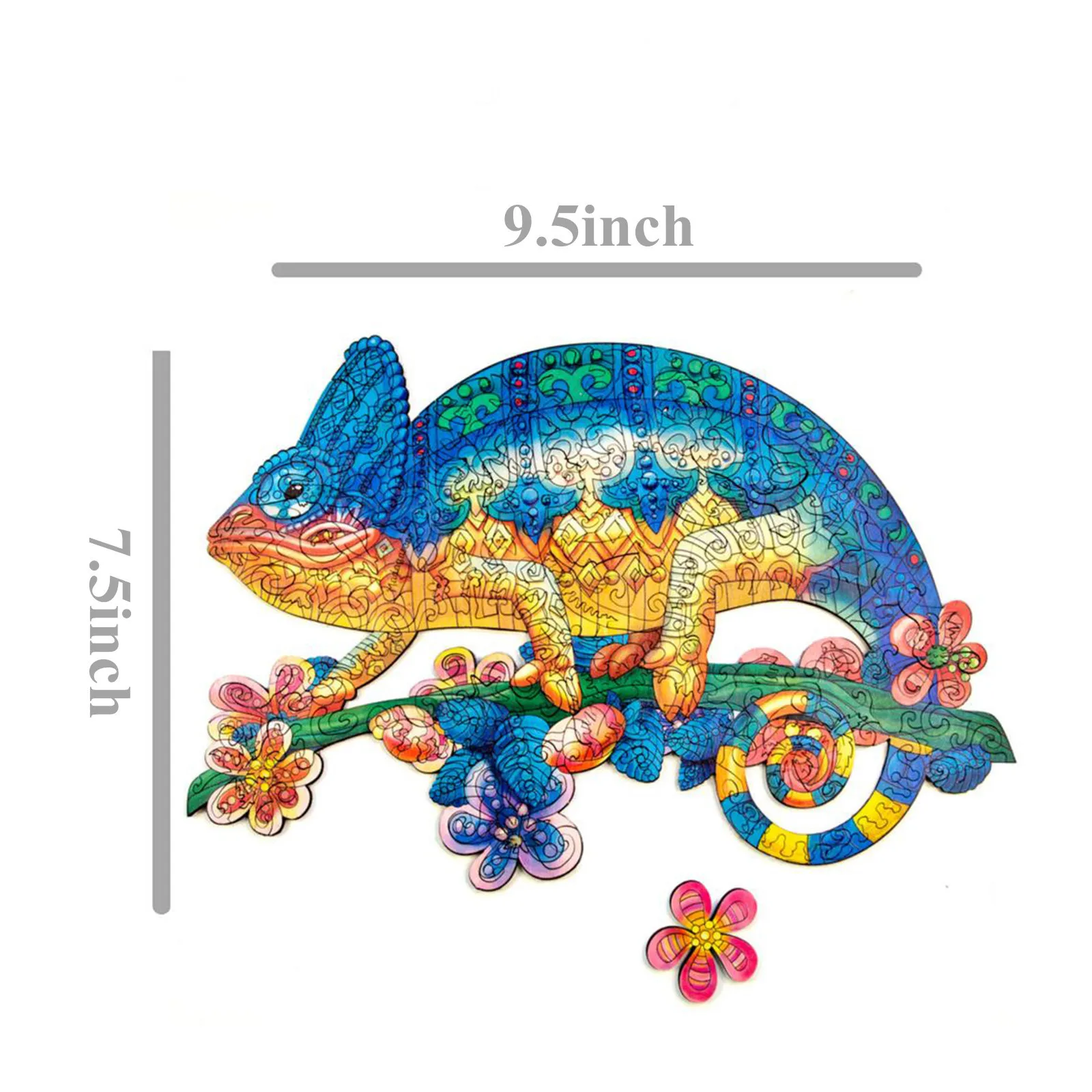 

Iridescent Chameleon Wooden Puzzle Jigsaw Best Gift for Adults and Kids Unique Shape Jigsaw Pieces Educational Toys A20