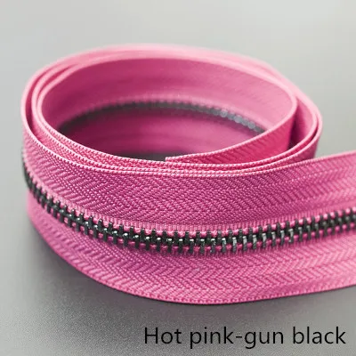 hot pink black 1/3 ярд Meetee 5# Металлические молнии Открытый портной одежды сумки для дома швейные изделия для одежды пальто одежда молния ремонт аксессуар - Цвет: hot pink black