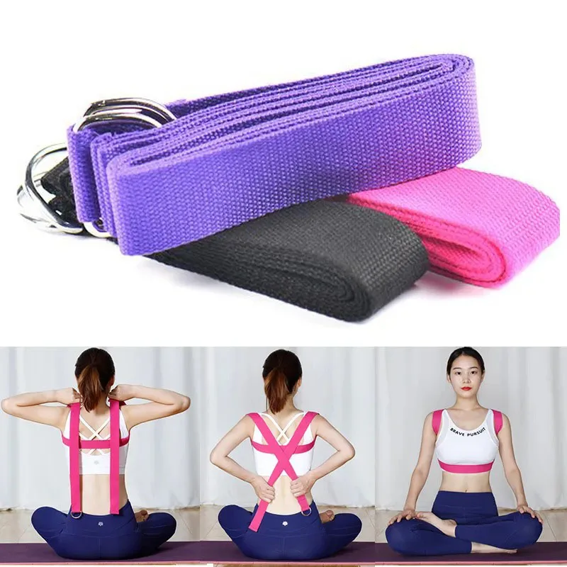 

Women Waist Leg Resistance Yoga Stretch Strap Multi-Colors D-Ring Belt Fitness Exercise Gym Rope Figure Fitness Bands Yoga Belt