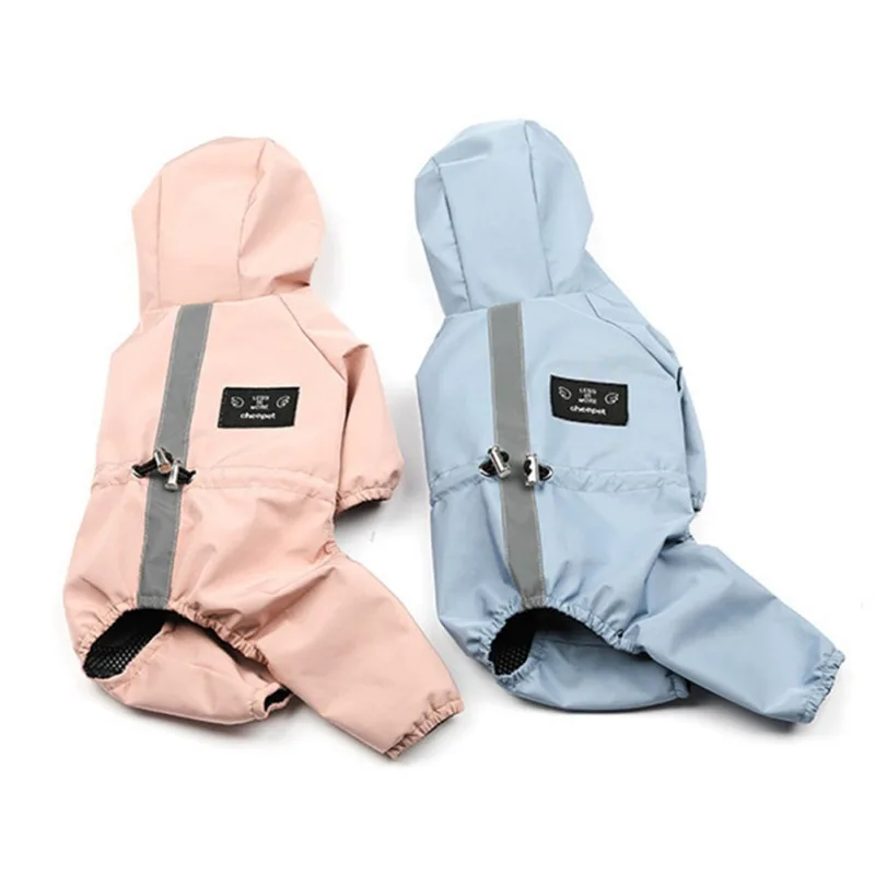 

For Reflective Dog Raincoat Waterproof Dog Clothes Rain Jacket Jumpsuit Small Medium Dog Hoodies French Bulldog Yorkshire
