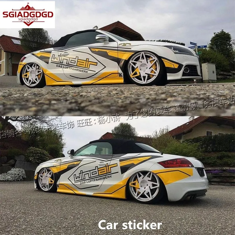 

Автомобильные наклейки для Audi TT, индивидуальное украшение для тела, спортивные модные гоночные специальные наклейки, аксессуары