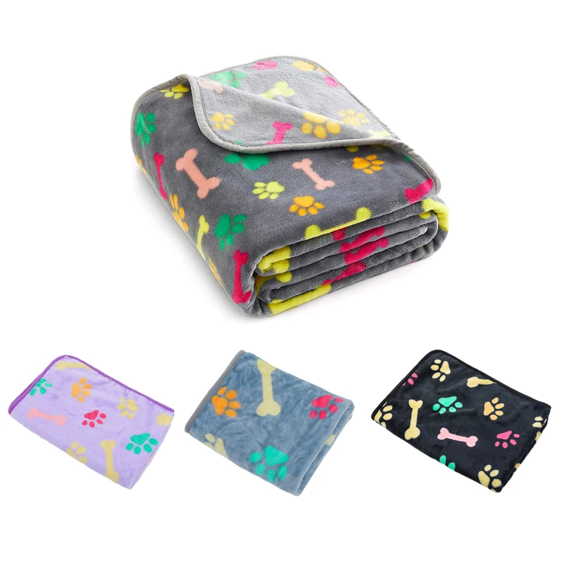 Мягкая и пушистая Одеяло для собак теплая фланелевая Флисовое одеяло животных на