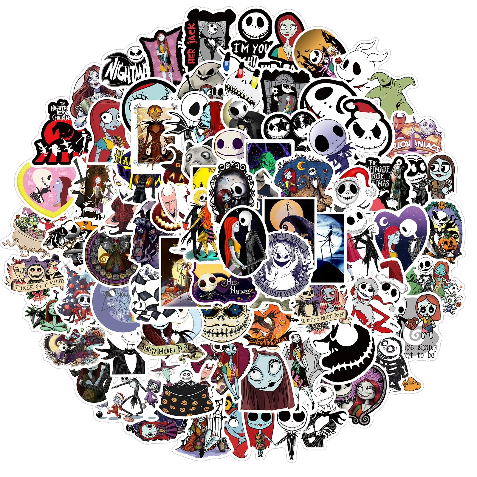 Pegatinas de grafiti extra&iacute;bles impermeables con tem&aacute;tica de noche de Halloween, para novia y navidad, zombie, maleta, 10/50/100 uds.-0