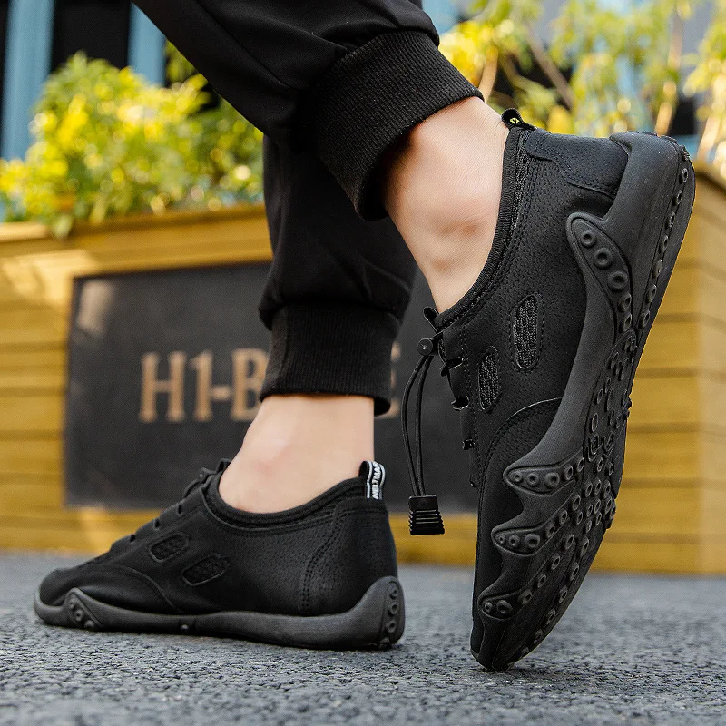 

2021 Newly Men's Summer Loafers Shoes Patent Leather Soft Man Casual Slip-on Cutout Shoes Cowhide Mesh Summer Loafers Size 39-44